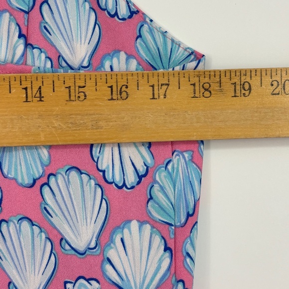 Simply Southern Womens XL Sleeveless Dress Pink Blue Sea Shell Print Ruffled - Picture 7 of 9